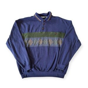 Vintage Argyle Collared Dad Sweatshirt